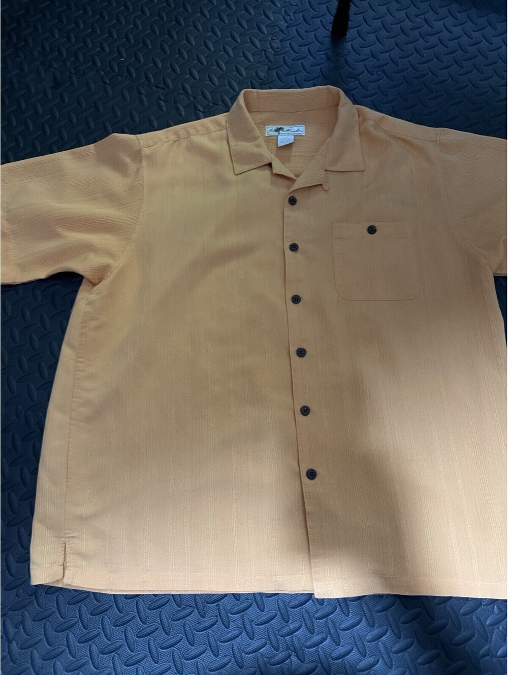 Joe Marlin Mens XL Peach Camp Shirt Rayon Blend Button Front Casual - Picture 2 of 9